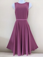 Ladies Hobbs Dusky Pink Chiffon Fit & Flare Occasion/Party Dress Size UK 14