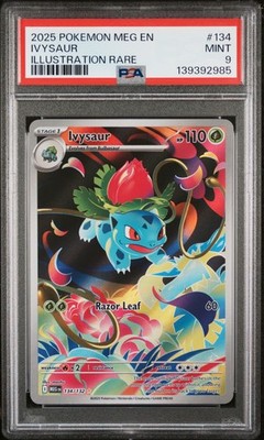 Pokemon Mega Evolution Ivysaur 134/132 Illustration Rare PSA 9