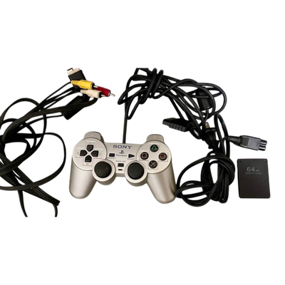 Sony PlayStation 2 SCPH-39000 Silver Console Japan Tested w