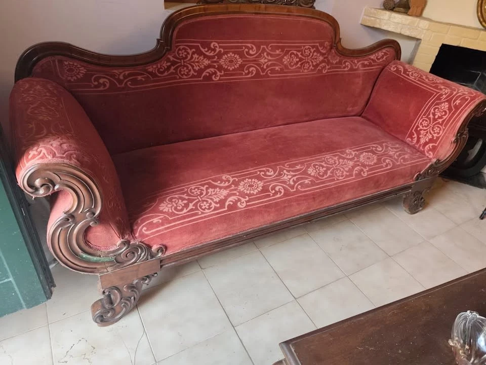 sofá sofá sofá sofá victoriano antiguo Foto 3 de 4