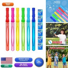 JOYIN 16131 14.6'' Big Bubble Wands 6 PCS with Refill Solution Summer Party