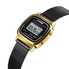 Skmei SK1901 Women's Digital Watch Stainless Steel Strap Waterproof Square Case