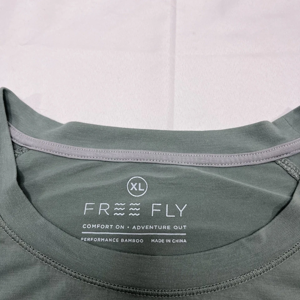 Free Fly Bamboo Performance Shirt Men’s XL Green Long Sleeve - Stain - Image 4 of 4