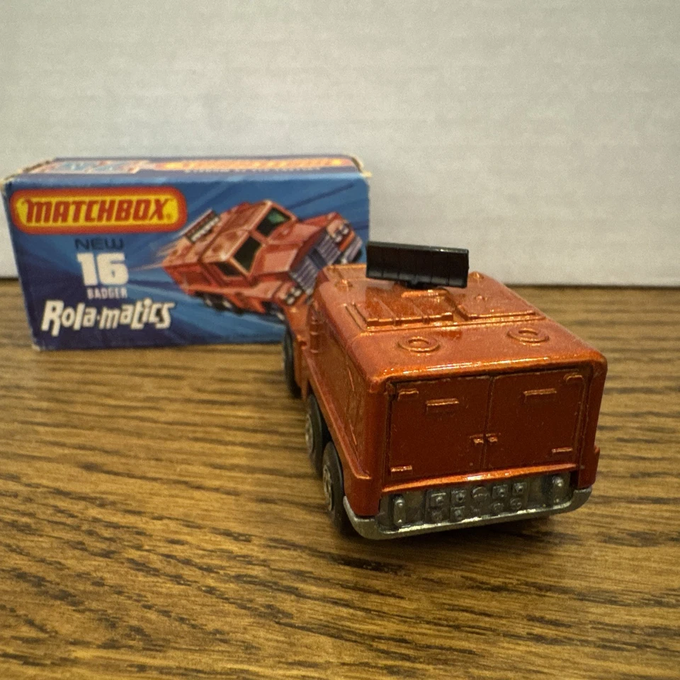 1973 Matchbox Lesney Badger No. 16 Rolamatics England Vintage Black Radar In Box - Image 4 of 4