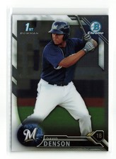 DAVID DENSON #BCP30 1ST 2016 BOWMAN CHROME BREWERS
