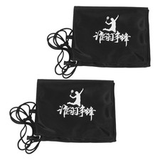 2 Pcs Badminton Racket Pouch Racquet Cover Bag for Tennis Soft Black Drawstring