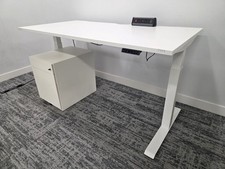 Electric Sit Stand Desk | Heavy Duty Unit with Mobile Steel Pedestal - 160cm