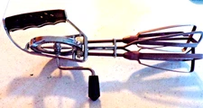 VTG MAYNARD Hand Crank Mixer Egg Beater BROWN DOUBLE NYLON Beaters &Handle RARE