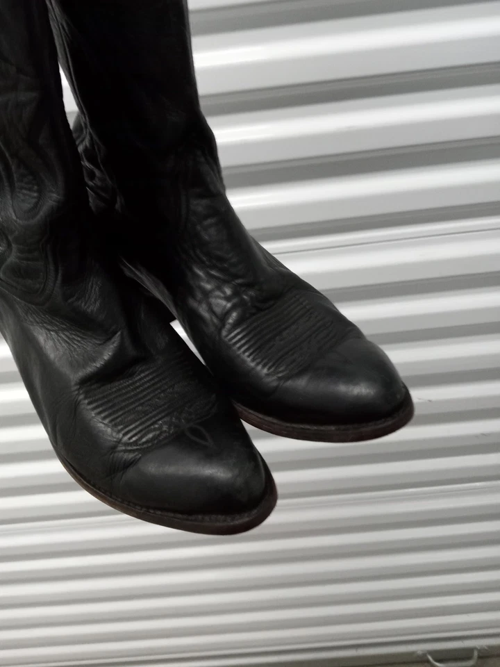 Botas vaqueras Lucchese 2000 de cuero negro para hombre talla 12 Foto 3 de 4