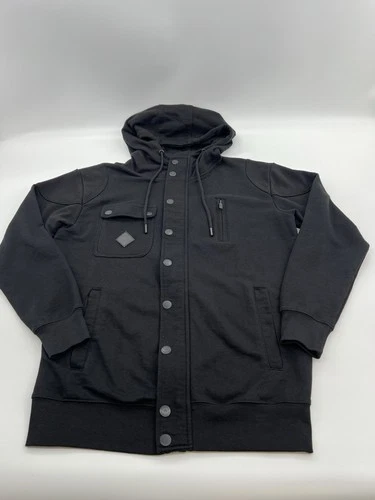 JINX Men’s Small Black Hooded Jacket Skull Utility Military Gamer Hoodie image 5