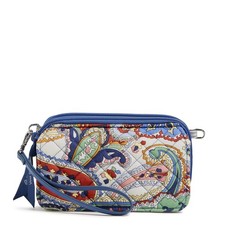 Cotton All in One Crossbody Purse With Rfid Protection, Harbor Paisley, One Size