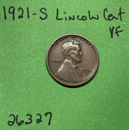 1921 S Lincoln Wheat Cent / Penny 1c Vf Very Fine