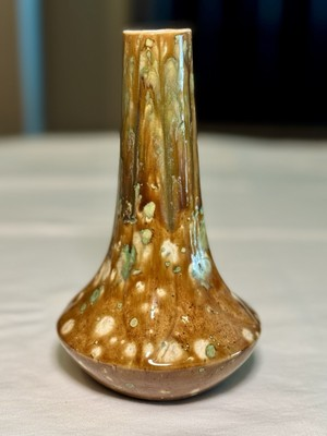 #ad Black Hawk Colorado Drip Pottery Vase Brown Green Signed “Doodad” $54.40