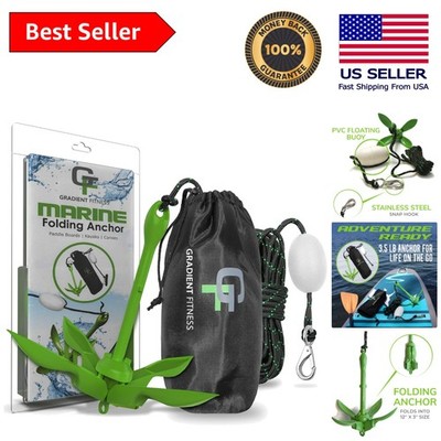 Multipurpose Jet Ski and Kayak Anchor Kit with 25 ft Rope and Quick Connect Hook