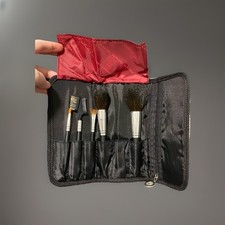 Juego de brochas de maquillaje de viaje Sephora con estuche negro bolsa 6 piezas NUEVO