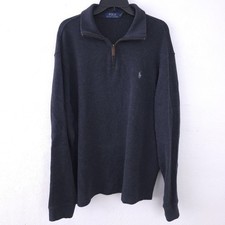 Polo Ralph Lauren Quarter Zip Pullover Mens XL Gray Pony Heather Sweatshirt