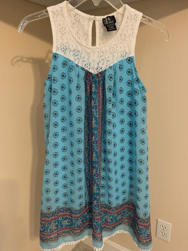 Pink Violet Girls’ Size L(10/12) Dress with Lace Top and Underslip EUC