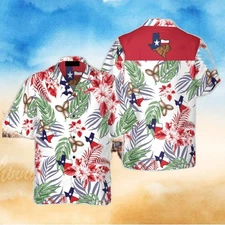Bluebonnet Texas Hawaiian Shirt Pecan Version Button Down Floral And Flag Texas