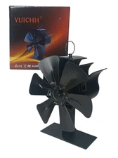 New YUICHH Wood Stove Fan 6-Blade Heat Powered Fireplace Increase Air Circulatio