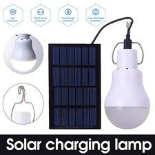 Solar Panel Powered LED Light Bulbs Outdoor Indoor Camping Shed Tent Yard Lamp
