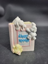 Vintage Russ Berrie Company Colorful Ceramic Babies Nursery Piggy Bank