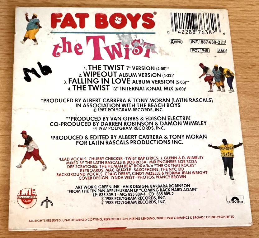 Fat Boys with Chubby Checker ‎– The Twist  (Maxi CD) - 80s Chart Breaker - Bild 4 von 4