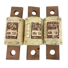 Tron Bussman Rectifier Fuses Set Of 3 KBH-250 NOS 500v 250a