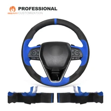 Top Design Stitch Soft Suede Car Steering Wheel Cover for Toyota Camry 2018 2019