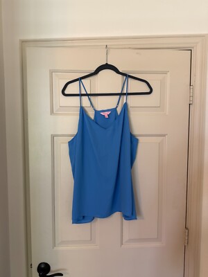 Lilly Pulitzer Tank Womens Dusk Top Bennet Blue Adjustable Straps Polyester, XL