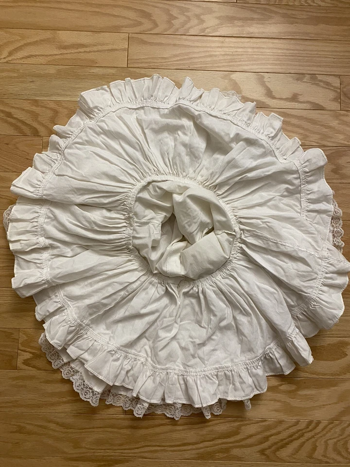 VTG Girl's Ruffle Party Full Circle Lace Pageant Frilly White Dress Size 4   - Image 3 of 4