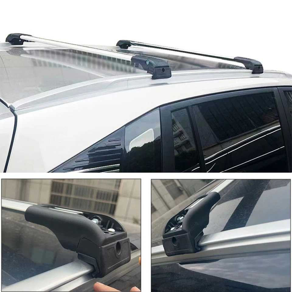 Barra transversal de aluminio para riel de techo 2 piezas apta para BMW X6 2008-2014 Foto 2 de 4