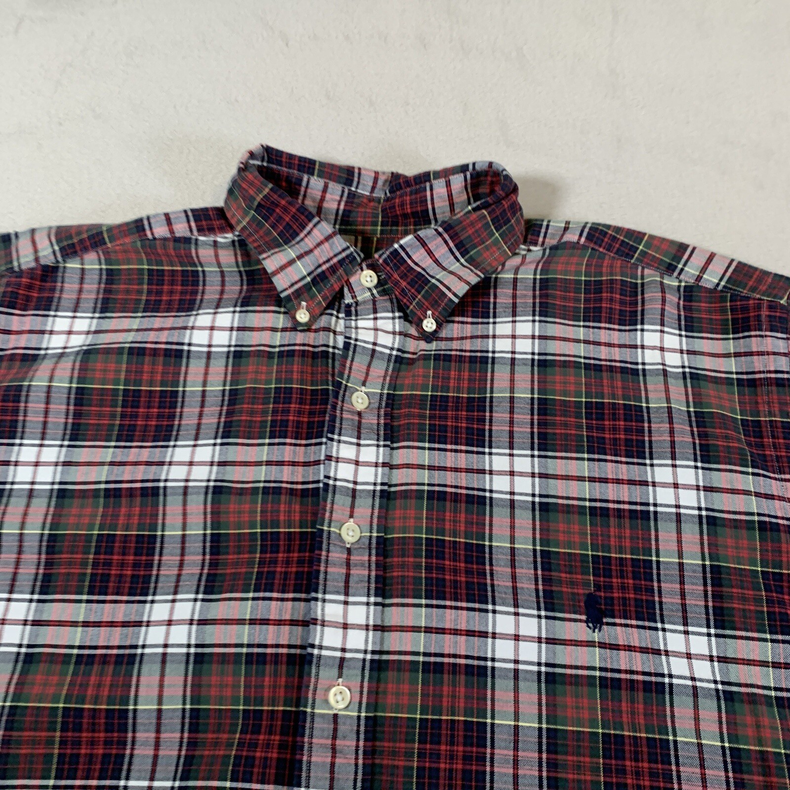 Ralph Lauren Shirt Mens XLT Brown Plaid Long Sleeve Button Down Tall Size Men