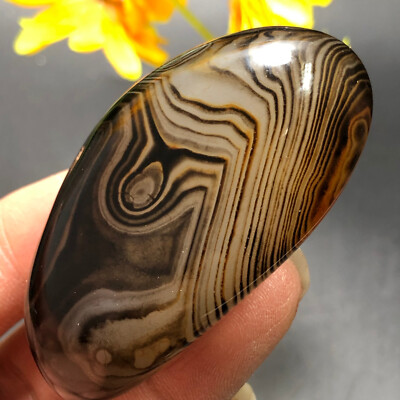 58g Crazy Lace SILK Banded Agate Polish Crystal Tumbled Stone Madagascar-CP6