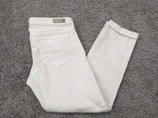 ADRIANO GOLDSCHMIED Cropped Jeans Womens 28R White The Stevie Roll up USA Made