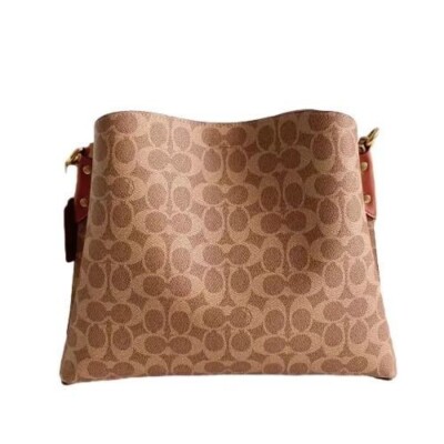 COACH Willow Shoulder Bag Signature Canvas Tan Last C2745 Outlet