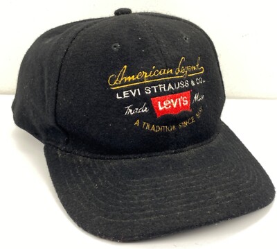 Vintage 80s Levi Strauss & Co Wool SnapBack Hat American Legend Levi s Black Cap
