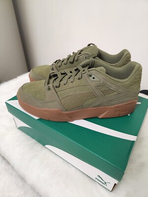 Puma Slipstream Gum Logo Lace Olive Green And Gum Sz 12