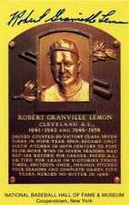 Bob Lemon Autographed Hall of Fame Card With Scarce FULL Signature - FREE GIFT!