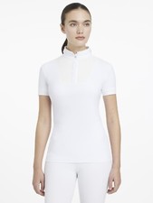 Camisa LeMieux Mujer Sophia Manga Corta Cuello Plisado Show - Blanca Ecuestre