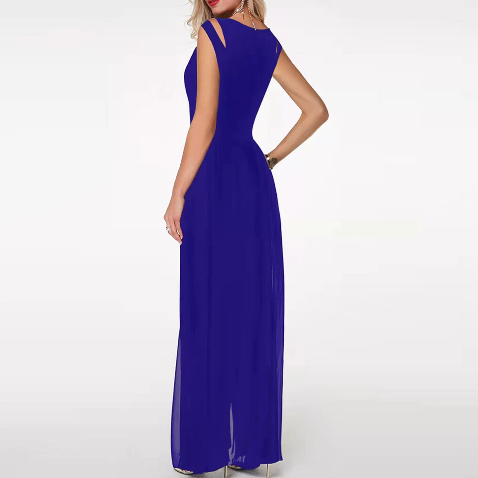 Damen Elegant Ärmellos Overall Einteiler Weites Bein Hosen Party/Romper Jumpsuit - Bild 4 von 4