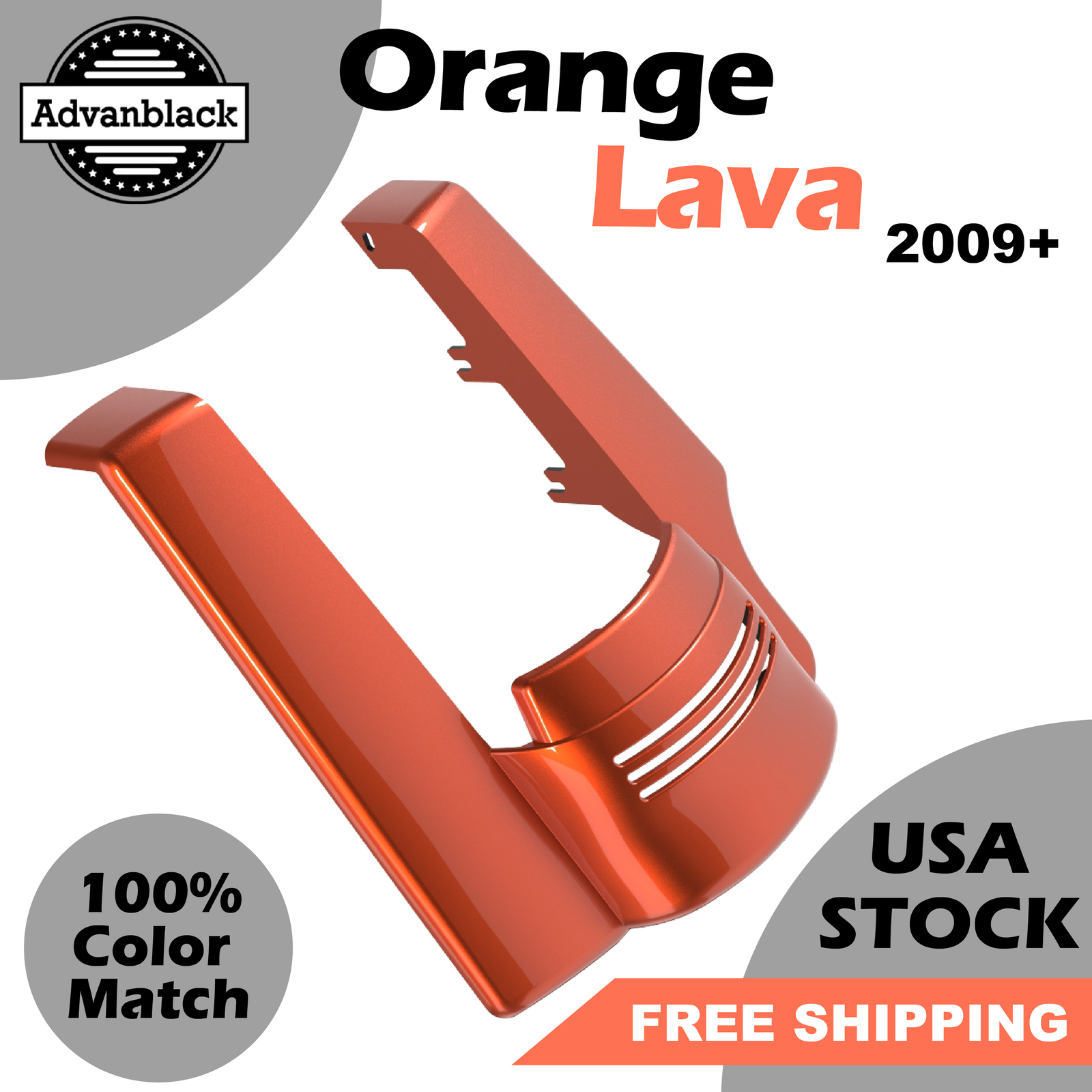 Single Cutout Stretched Rear Fender Extension ORANGE LAVA For Harley Touring 09+