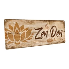 The Zen Den Lotus Metal Sign; Wall Decor for Office or Meeting Room