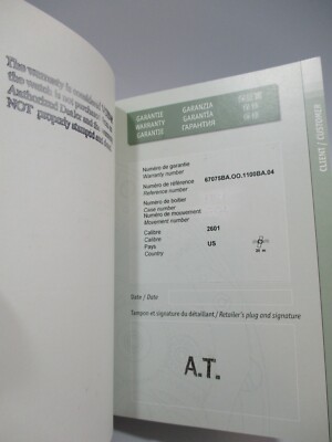 Booklet Audemars Piguet - Certificat De Garantie Et D'authenticité, Occasion