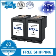 2PK Black Ink Cartridges for HP 63XL Deskjet 1110 1112 2132 3630 3632 3834