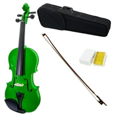 SKY 4/4 Full Size Solid Wood Green Violin Beautiful Color with Brazilwood Bow