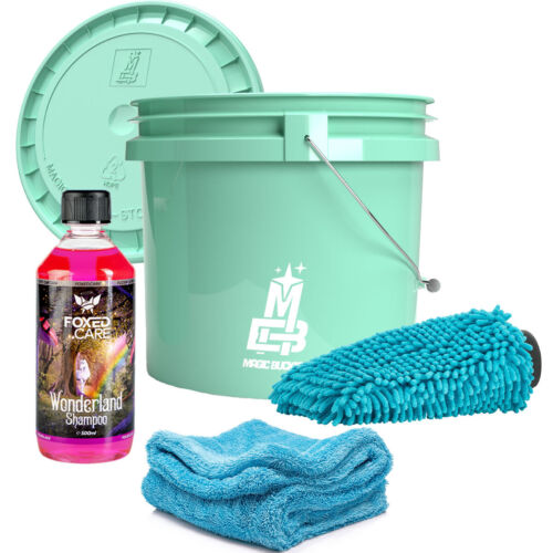 Autoshampoo Autopflege Reinigungsset Magic Bucket Waschset + Zubehör Mint Set - Afbeelding 1 van 6