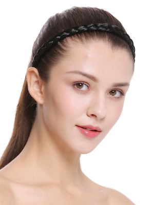 Haarband Haarreif geflochten Tracht traditionell tiefschwarz braid CXT-008-001