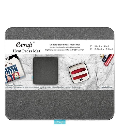 Alfombrilla Protectora Para Prensa Térmica Cricut Easy Press - 20.5x25.4 Cm, Resistente Al Calor Hasta 220°C, Color Gris