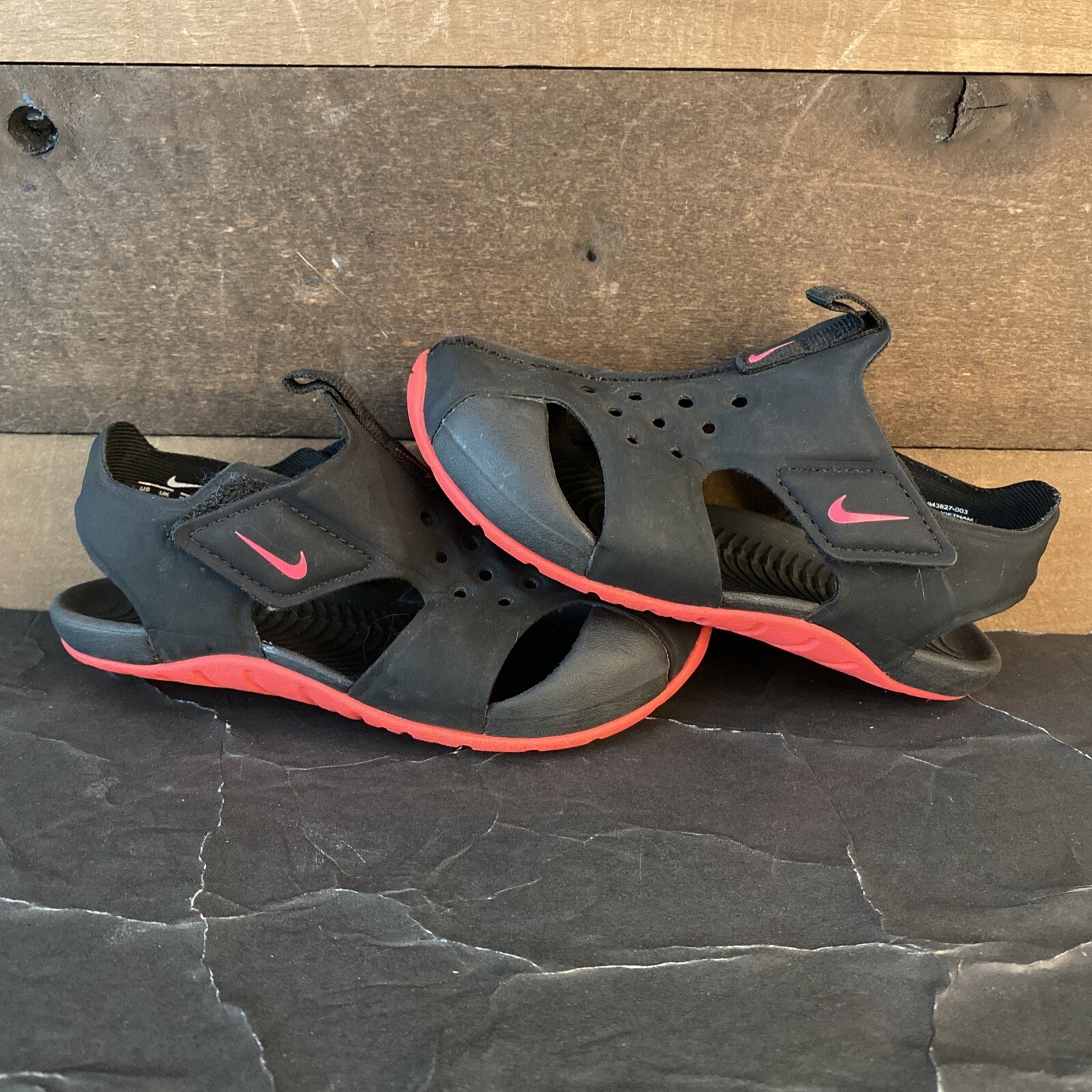 Nike Baby Sunray Protect 2 Black Pink Sneaker Sandal 943827-003 Sz US 9C  888408946263 | eBay