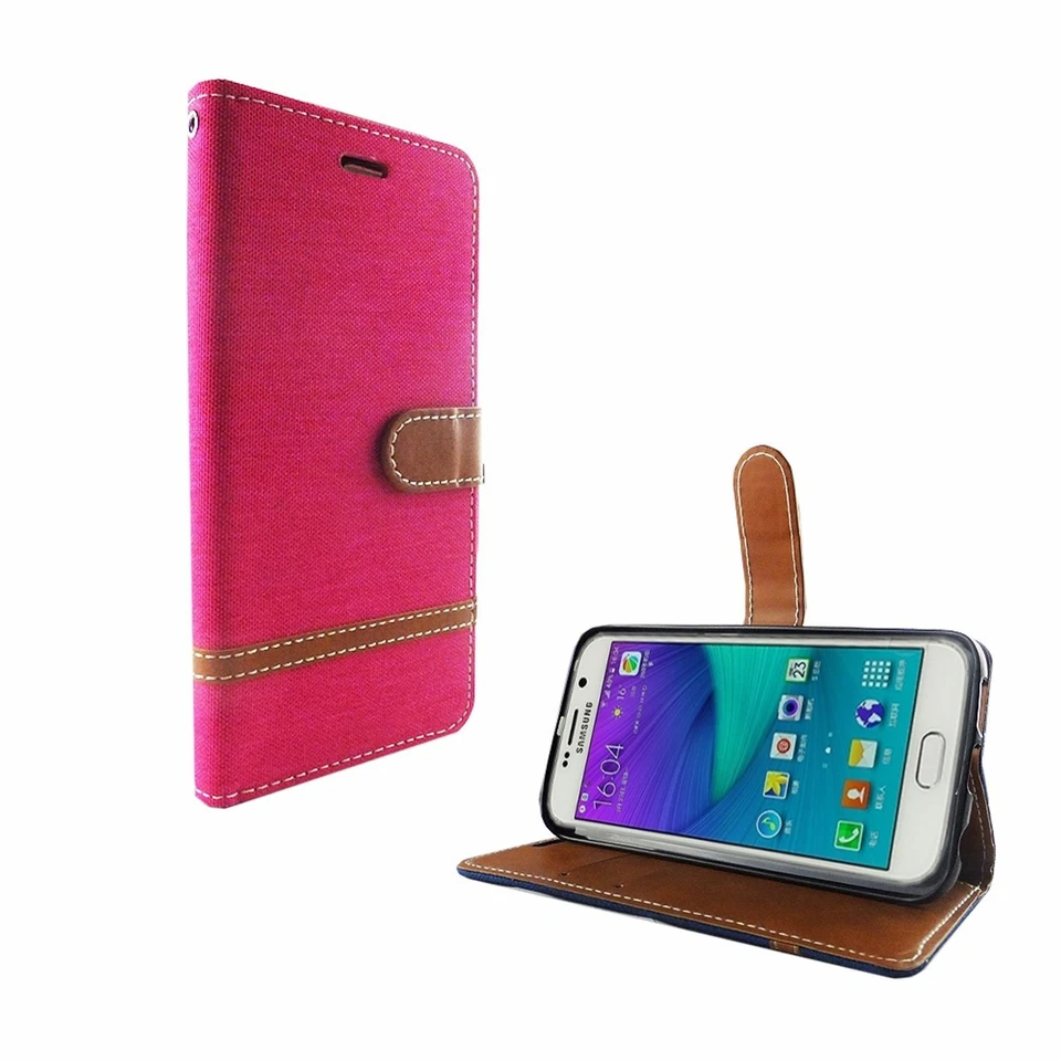 Phone Case for Samsung Galaxy S6 Edge Case Wallet Cover 360 Case Pink - Image 2 of 3